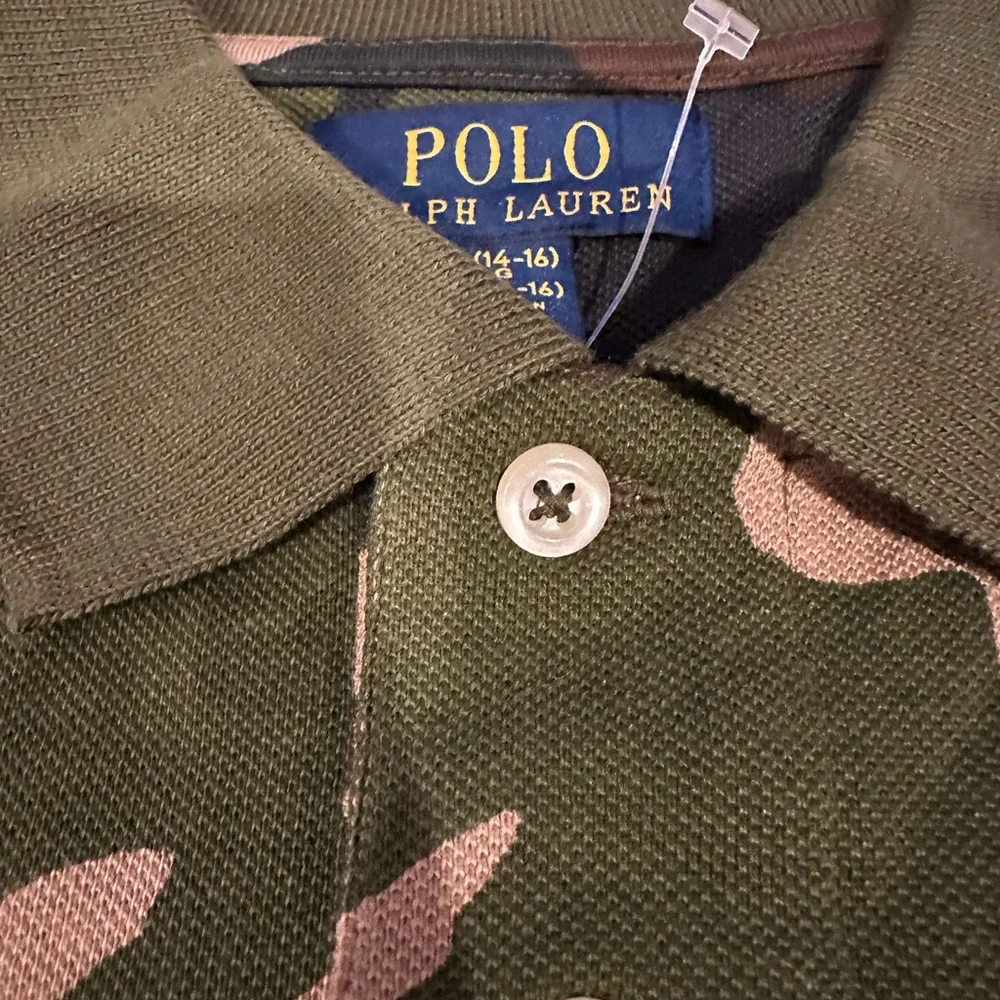 Polo by Ralph Lauren Boys' Camo Polo Shirt - Green, Brown, Black L 14-16 - Picture 5 of 16